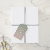 Elegant Ombre Green & Blush Pink Wedding Vielen Da Geschenkanhänger (Mit Garn)
