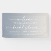Elegant Ombre Ivory & Blue Brautparty Willkommen Banner (Horizontal)