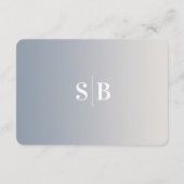 Elegant Ombre Ivory & Dusty Blue Wedding Details Begleitkarte (Rückseite)