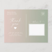 Elegant Ombre Light Green Wedding Foto Overlay Postkarte (Rückseite)