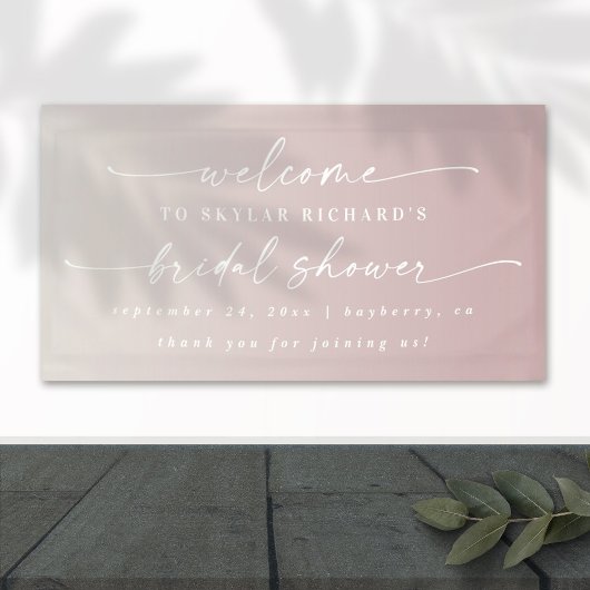 Elegant Ombre Mauve & Ivory Brautparty Willkommen Banner