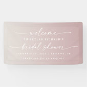 Elegant Ombre Mauve & Ivory Brautparty Willkommen Banner (Horizontal)