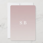 Elegant Ombre Mauve & Ivory Semi feierliche Hochze Einladung (Rückseite)