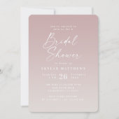 Elegant Ombre Mauve & Off-White Brautparty Einladung (Vorderseite)