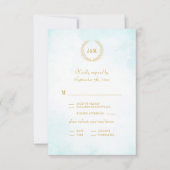 Elegant Ombre Minimalistisch Monogram RSVP Karte (Vorderseite)