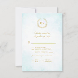 Elegant Ombre Minimalistisch Monogram RSVP Karte