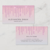 Elegant ombre pink & blau Diamanten Makeup Künstle Visitenkarte (Vorne/Hinten)
