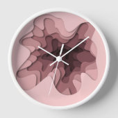 Elegant Ombre Pink Layers Square Wall Clock Uhr (Vorderseite)