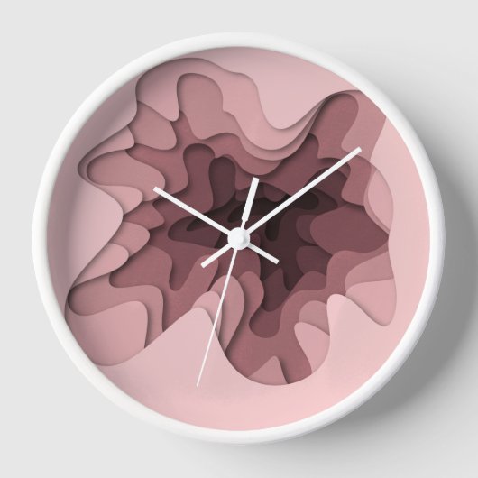 Elegant Ombre Pink Layers Square Wall Clock Uhr (Vorderseite)
