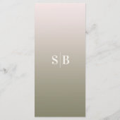 Elegant Ombre Powder Pink & Lily Green Wedding Menükarte (Rückseite)