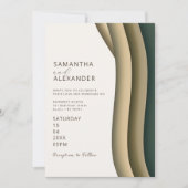 Elegant Ombre Retro Stripe Lässige Backyard Weddin Einladung (Vorderseite)