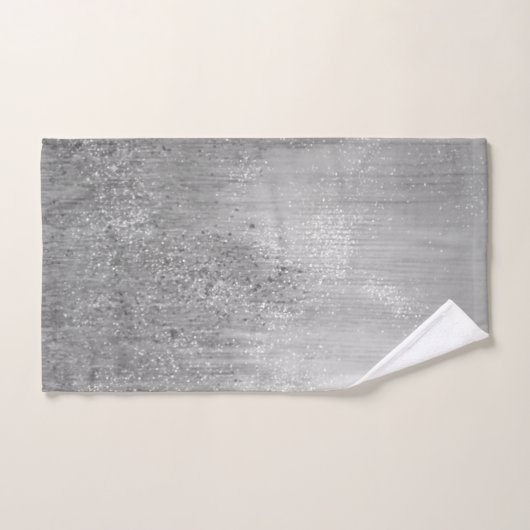 Elegant Ombre Silver Glittery Badhandtuch Set (Handtuch)