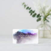 Elegant Ombre Wassercolor Abstrakt Mit Monogramm Visitenkarte (Stehend Vorderseite)