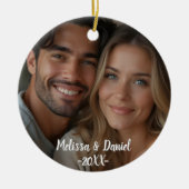 Elegant One Foto Liebe Valentine Keramik Ornament (Vorne)