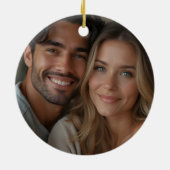 Elegant One Foto Liebe Valentine Keramik Ornament (Hinten)