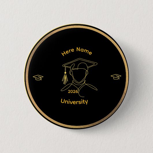 Elegant One Line Art Graduate Button (Vorderseite)