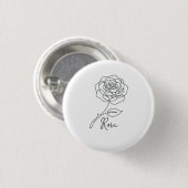 Elegant One Line Rose Button (Vorne & Hinten)