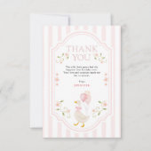 Elegant One Silly Goose Pink Girls 1st Birthday  Dankeskarte (Vorderseite)