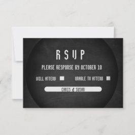 Elegant Onyx Black and White UAWG Ca RSVP Karte