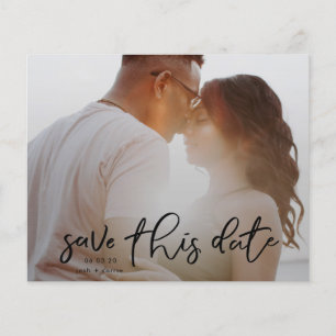 Elegant Onyx Foto Calligraphy rett Date Budget Flyer