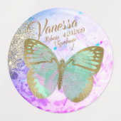 Elegant Opal Silver Golden Butterfells Etiketten (Design 1)