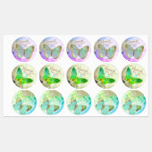 Elegant Opal Silver Golden Butterfells Etiketten (Blatt)