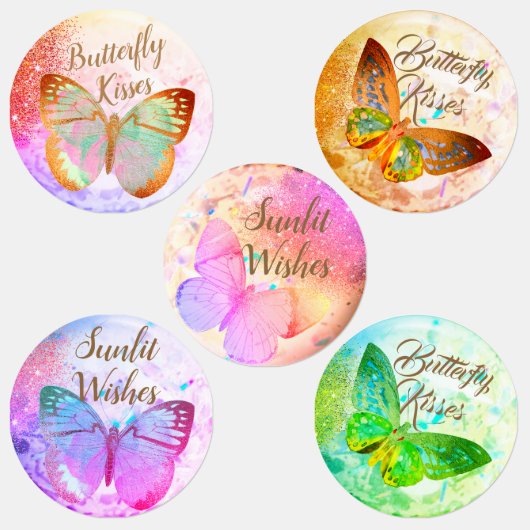 Elegant Opal Silver Golden Butterfells Etiketten (Gruppe)