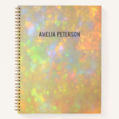 Elegant Opal Stone Texture Custom Name Sketch Notizblock (Vorderseite)