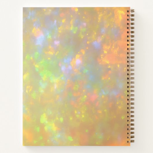 Elegant Opal Stone Texture Custom Name Sketch Notizblock (Rückseite)