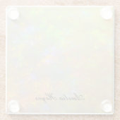 Elegant Opal Stone Texture Modern Script Custom Glasuntersetzer (Rückseite)