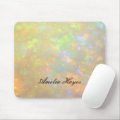 Elegant Opal Stone Texture Modern Script Custom Mousepad (Mit Mouse)
