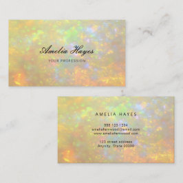 Elegant Opal Stone Texture Modern Script Visitenkarte