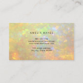 Elegant Opal Stone Texture Modern Script Visitenkarte (Rückseite)