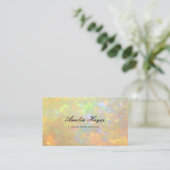 Elegant Opal Stone Texture Modern Script Visitenkarte (Stehend Vorderseite)