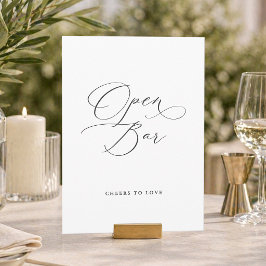 Elegant Open Bar Wedding Sign | Minimalist Einladung
