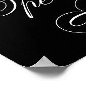 Elegant Open Bar White Script | Horizontale Tabell Poster (Ecke)