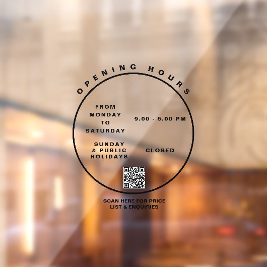 Elegant Opening Hours Boutique Office-Fensterheber Fensteraufkleber (Blatt 2)