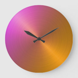 Elegant Orange bis rosa Ombre Gradient Große Wanduhr