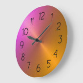 Elegant Orange bis rosa Ombre Gradient Große Wanduhr (Winkel)