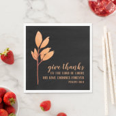 Elegant Orange Black Erntedank Religiös Serviette (Beispiel)