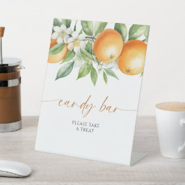 Elegant Orange Bloral Candy Bar Sockelschild