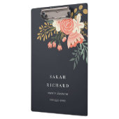 Elegant Orange Blush Black Green Ambrosia Floral Klemmbrett (Links)