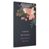 Elegant Orange Blush Black Green Ambrosia Floral Klemmbrett (Rechts)