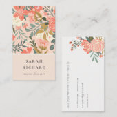 Elegant Orange Blush Pink Green Ambrosia Floral Visitenkarte (Vorne/Hinten)