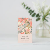 Elegant Orange Blush Pink Green Ambrosia Floral Visitenkarte (Stehend Vorderseite)