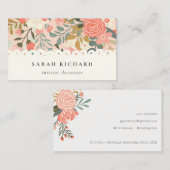 Elegant Orange Blush Pink Green Ambrosia Floral Visitenkarte (Vorne/Hinten)