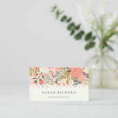 Elegant Orange Blush Pink Green Ambrosia Floral Visitenkarte (Stehend Vorderseite)