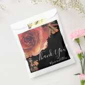 Elegant Orange Crimson Rose Black Geschenktütchen (Versiegelt)