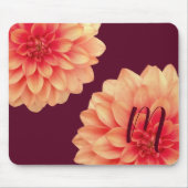 Elegant Orange Dahlias Blume Burgundy Monogram Mousepad (Vorne)