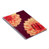 Elegant Orange Dahlias Blume Burgundy Monogram Notizblock (Rechte Seite)